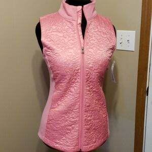 NWT zelos quilted pink vest 2 pocket